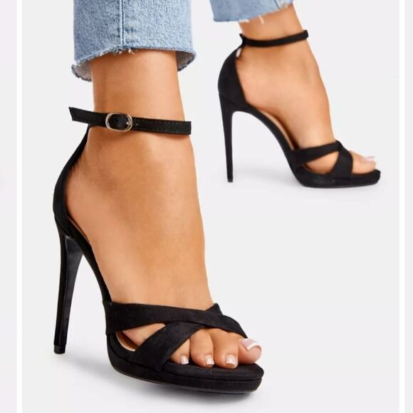 NEW LOOK ANKLE STRAP OPEN TOE HIGH HEEL STILETTOS SANDAL - Picture 1 of 15